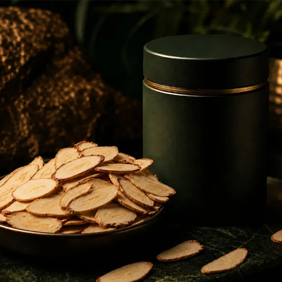 Red Tongkat Ali root slices in premium packaging